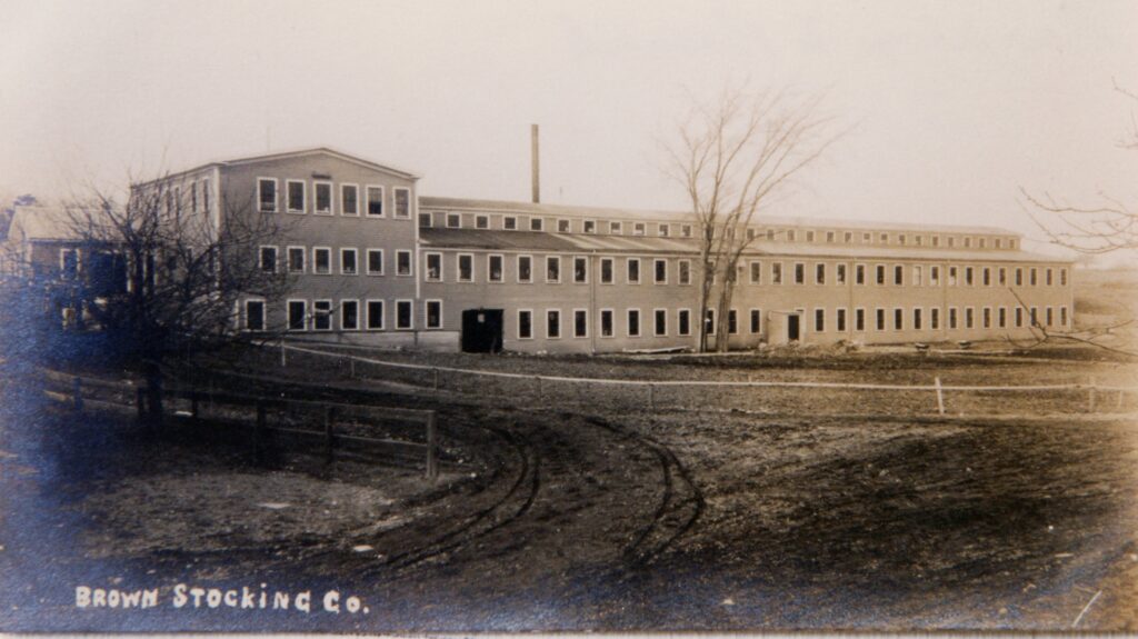 undated photograph of Brown's Stocking Company mill building