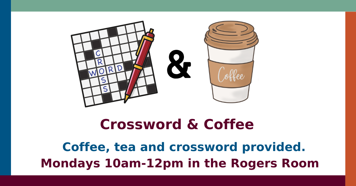 crossword and coffee mondays 10am-12pm